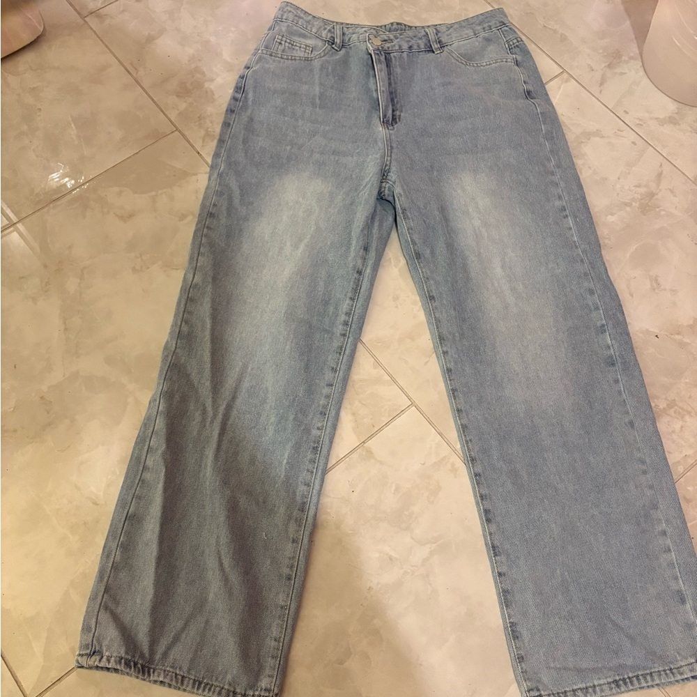 Light Blue Denim Jeans- wide leg- never worn